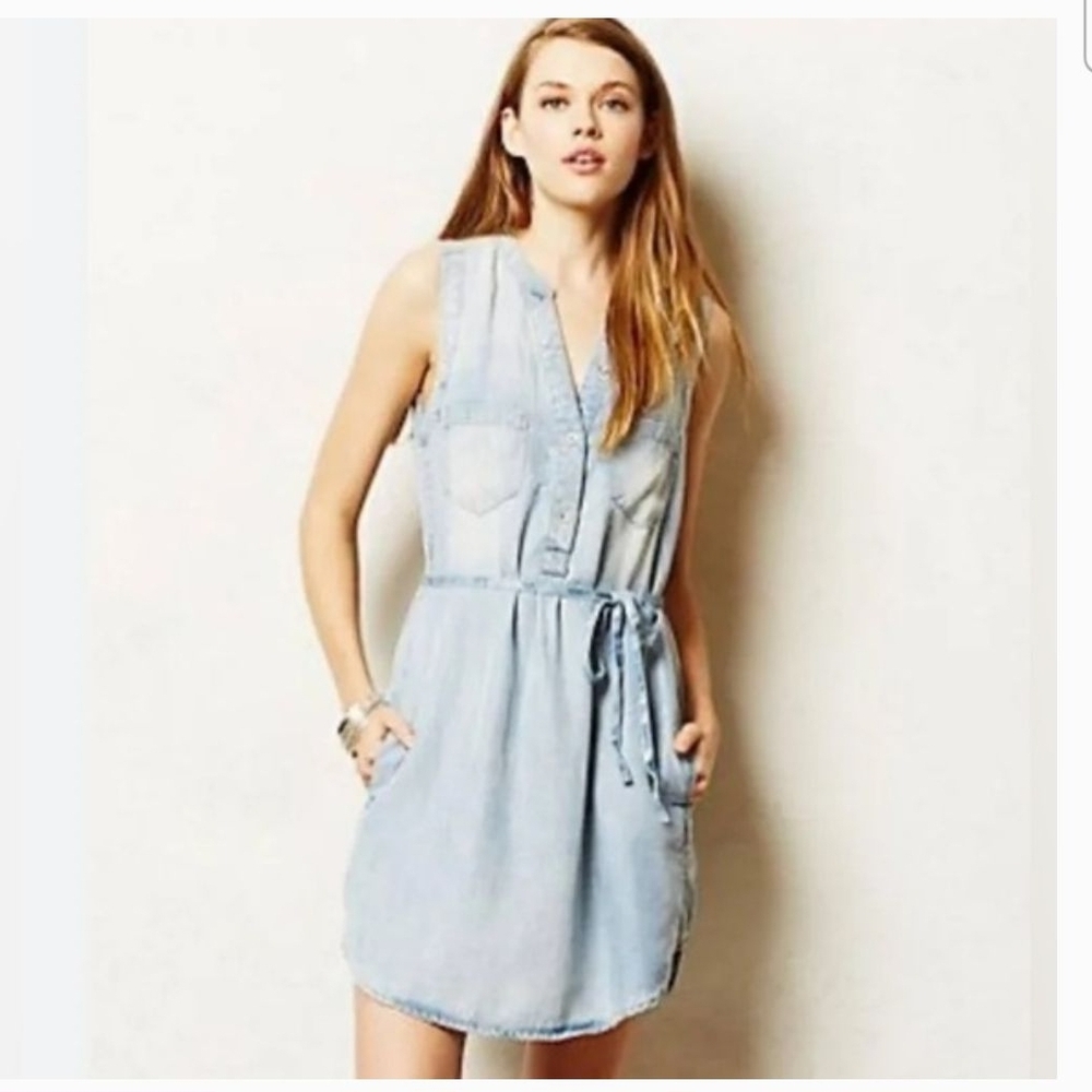 Anthropologie Holding Horses Chambray dress